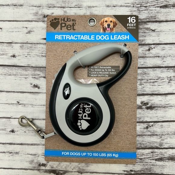 Hug My Pet Other - Black and Gray Retractable Dog Leash by Hug My Pet